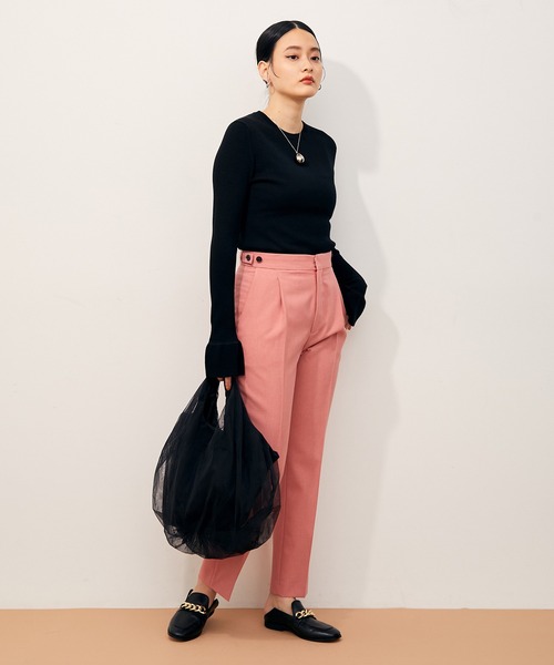 ADAM ET ROPE'（アダムエロペ）の「アンチピリングリブクルーネック（ニット/セーター・レディース・ブラック/サックスブルー/ピンク/キナリ・FREE）」の16枚目の写真