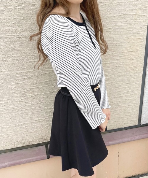 apres jour(アプレジュール)の「ヘンリーリブボーダーT【ZOZOTOWN限定アイテム】(Tシャツ/カットソー・レディース・ブラック/イエロー・X-LARGE/フリー)」の6枚目の写真