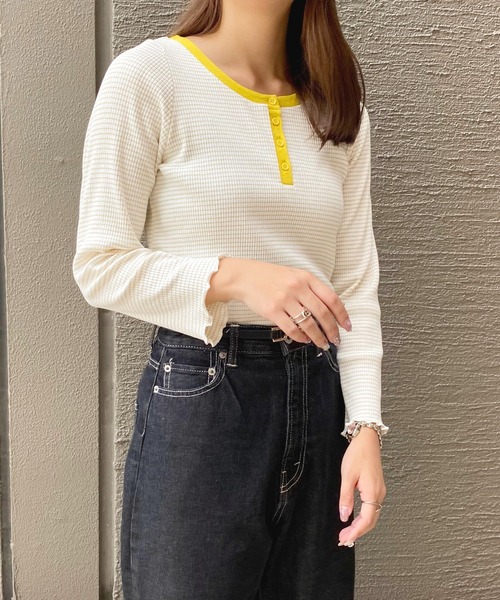apres jour(アプレジュール)の「ヘンリーリブボーダーT【ZOZOTOWN限定アイテム】(Tシャツ/カットソー・レディース・ブラック/イエロー・X-LARGE/フリー)」の9枚目の写真