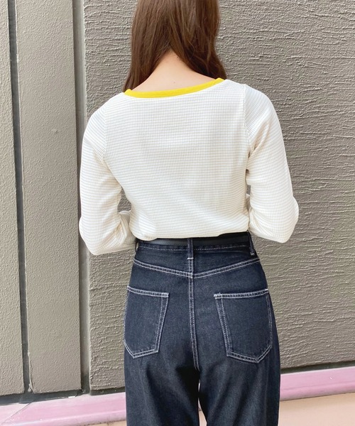 apres jour(アプレジュール)の「ヘンリーリブボーダーT【ZOZOTOWN限定アイテム】(Tシャツ/カットソー・レディース・ブラック/イエロー・X-LARGE/フリー)」の21枚目の写真