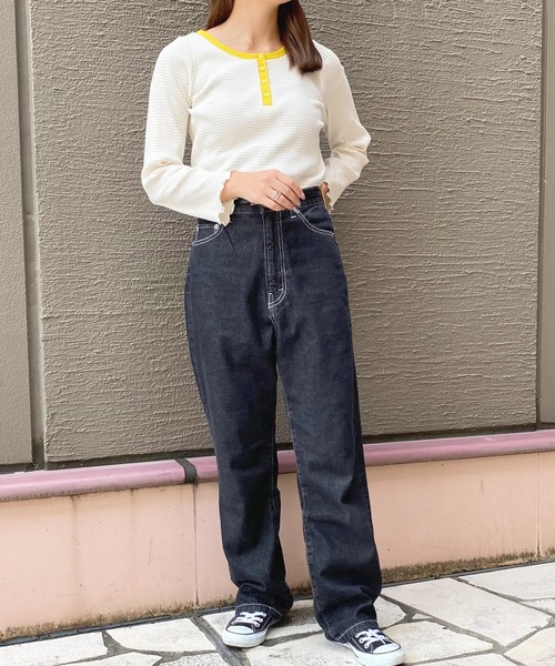 apres jour(アプレジュール)の「ヘンリーリブボーダーT【ZOZOTOWN限定アイテム】(Tシャツ/カットソー・レディース・ブラック/イエロー・X-LARGE/フリー)」の15枚目の写真