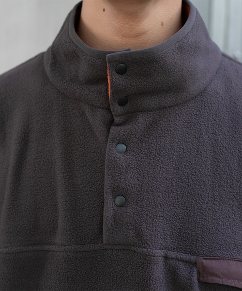 kutir(クティール)の「フリーススナップボタンジャケット(ブルゾン・メンズ・グリーン/ダークブラウン/パープル/イエロー/ライトブルー・LARGE/MEDIUM)」の11枚目の写真