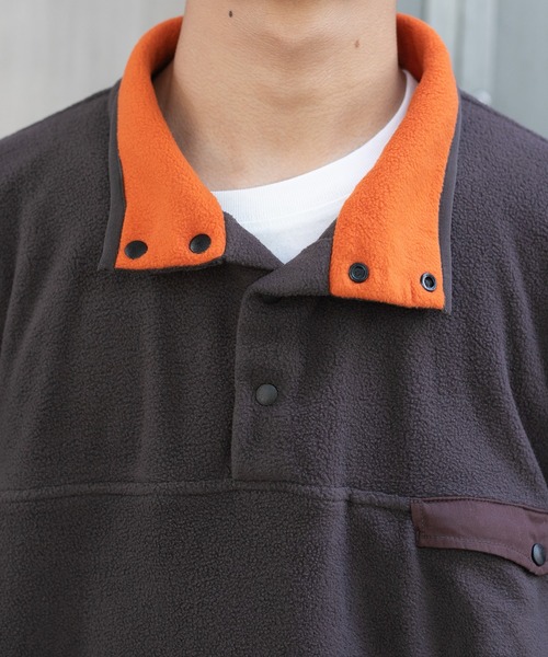 kutir(クティール)の「フリーススナップボタンジャケット(ブルゾン・メンズ・グリーン/ダークブラウン/パープル/イエロー/ライトブルー・LARGE/MEDIUM)」の12枚目の写真