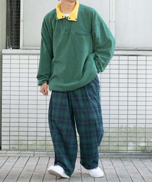 kutir(クティール)の「フリーススナップボタンジャケット(ブルゾン・メンズ・グリーン/ダークブラウン/パープル/イエロー/ライトブルー・LARGE/MEDIUM)」の18枚目の写真