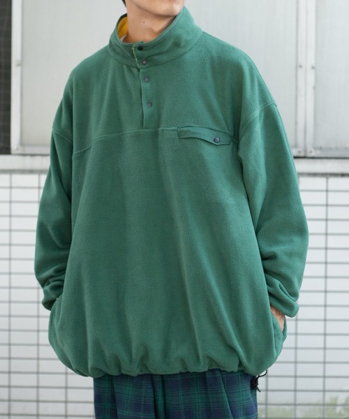 kutir(クティール)の「フリーススナップボタンジャケット(ブルゾン・メンズ・グリーン/ダークブラウン/パープル/イエロー/ライトブルー・LARGE/MEDIUM)」の20枚目の写真