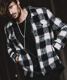 NO ID. | 【NO ID.】Wool Check Boa Lining Zip Blouson / ウール チェック 裏ボア ジップ ブルゾン(ブルゾン)
