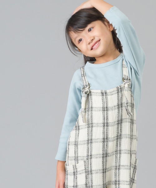 OMNES（オムネス）の「キッズ ジャガードストレッチ長袖Tシャツ（Tシャツ/カットソー・キッズ・杢グレー/ネイビー/ブラック/ホワイト/サーモンピンク/ブルー/グリーン系その他・110/130/140/100/120/90/80）」の4枚目の写真