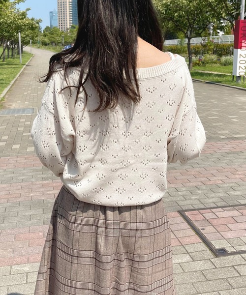 apres jour（アプレジュール）の「透かしカーデ＋キャミSET【ZOZOTOWN限定アイテム】（カーディガン/ボレロ・レディース・アイボリー/ライトピンク/モカ・X-LARGE/フリー）」の10枚目の写真