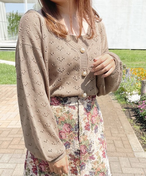 apres jour（アプレジュール）の「透かしカーデ＋キャミSET【ZOZOTOWN限定アイテム】（カーディガン/ボレロ・レディース・アイボリー/ライトピンク/モカ・X-LARGE/フリー）」の17枚目の写真