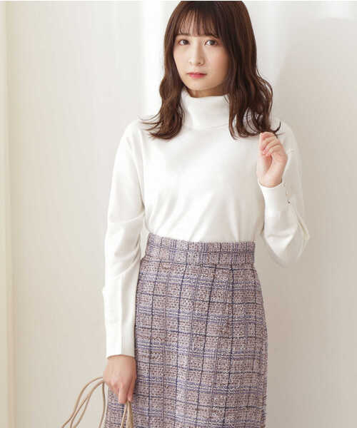 PROPORTION BODY DRESSING（プロポーションボディドレッシング）の「メタル釦天竺ハイネックニット / 1211270023（ニット/セーター・レディース・ホワイト系その他/パープル系その他/ブラウン系その他・MEDIUM/SMALL）」の15枚目の写真