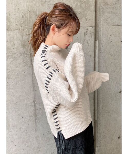 dazzlin（ダズリン）の「ハンドステッチボリュームニット（ニット/セーター・レディース・ベージュ/モカ・FREE）」の9枚目の写真