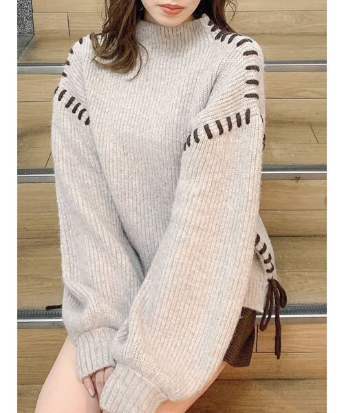 dazzlin（ダズリン）の「ハンドステッチボリュームニット（ニット/セーター・レディース・ベージュ/モカ・FREE）」の21枚目の写真