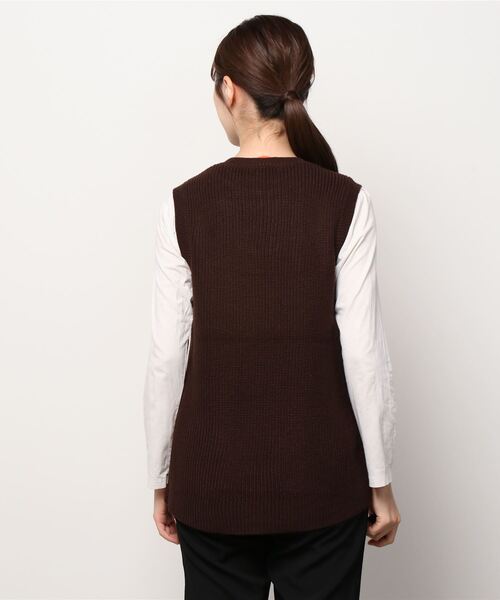 TOKYO SHIRTS（トウキョウシャツ）の「キーネック ニットベスト（ベスト・レディース・ダークブラウン/ライラック/グレー/ラベンダー/ネイビー・M/L）」の17枚目の写真