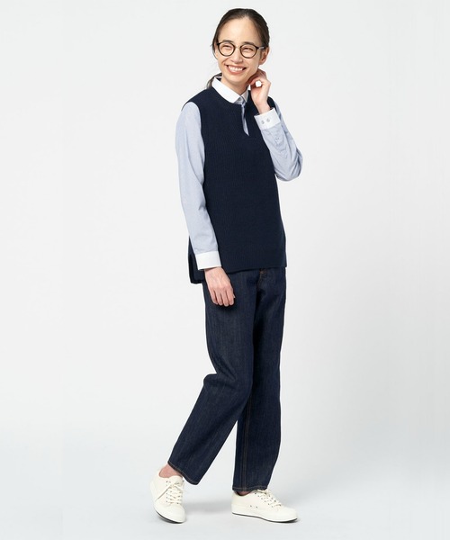 TOKYO SHIRTS（トウキョウシャツ）の「キーネック ニットベスト（ベスト・レディース・ダークブラウン/ライラック/グレー/ラベンダー/ネイビー・M/L）」の9枚目の写真