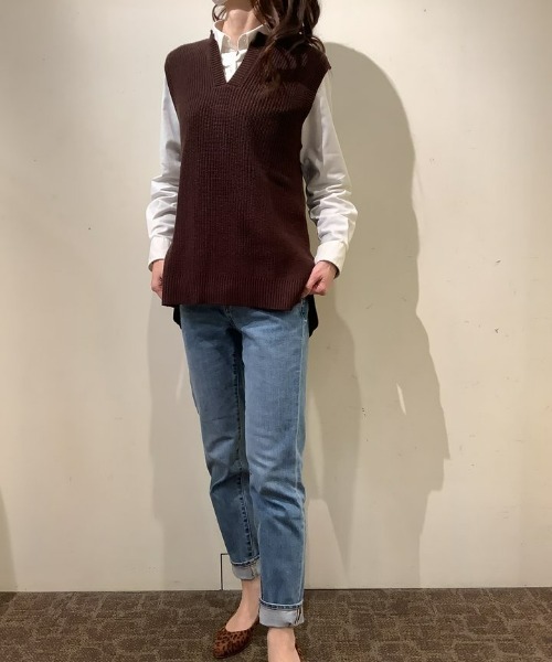 TOKYO SHIRTS（トウキョウシャツ）の「キーネック ニットベスト（ベスト・レディース・ダークブラウン/ライラック/グレー/ラベンダー/ネイビー・M/L）」の11枚目の写真