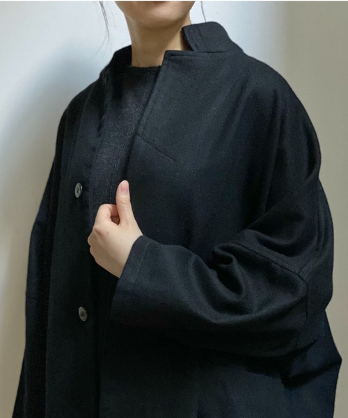 Plantation（プランテーション）の「(S)ウォッシュフラノ（チェスターコート・レディース・カーキ/ブラック/ライトグレー/オフホワイト・M size）」の13枚目の写真