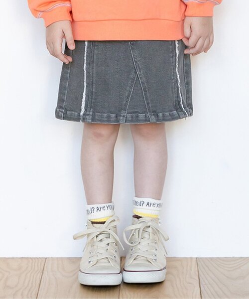 BREEZE(ブリーズ)の「ケミカルウォッシュデニムスカート(スカート・キッズ・グレー/ブルー・140/100/110/90/80/120/130)」の1枚目の写真