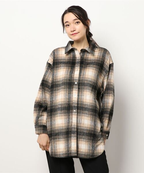 セール】ドット釦チェックBIGシャツ(シャツ/ブラウス)|RETRO GIRL セール】ドット釦チェックBIGシャツ(シャツ/ブラウス)|RETRO GIRL