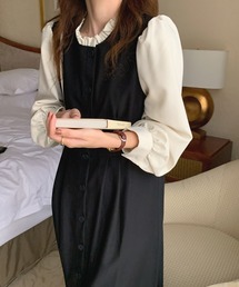 フロントボタンワンピース