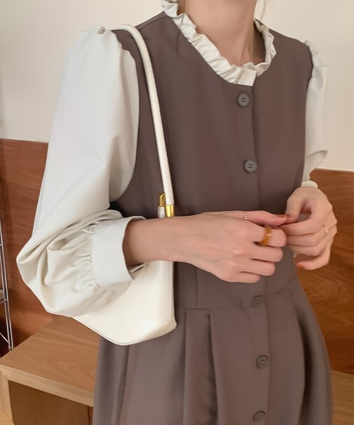Girly Doll(ガーリードール)の「フロントボタンワンピース(ワンピース・レディース・ブラック/ブラウン・FREE)」の22枚目の写真