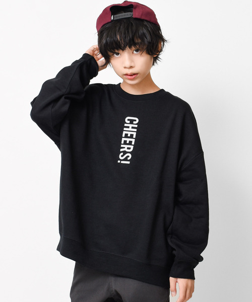 RAT EFFECT（ラットエフェクト）の「【裏起毛】タテロゴプリントトレーナー（スウェット・キッズ・ブラック/ライトブルー/アイボリー/グリーン/チャコールグレー・120/130/140/150/160）」の3枚目の写真