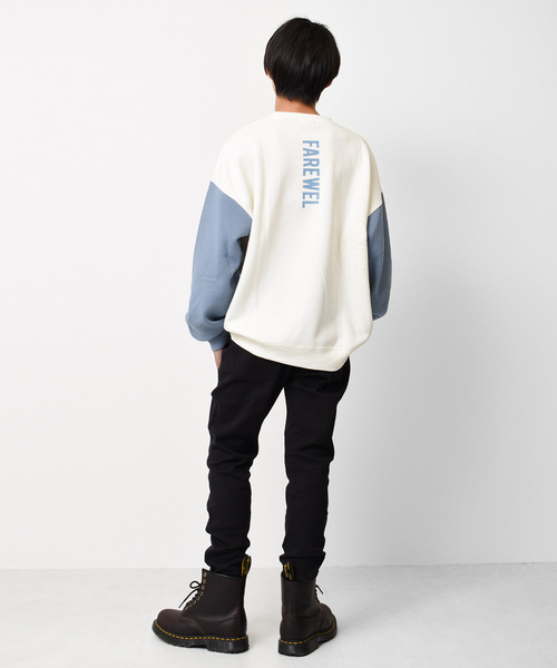 RAT EFFECT（ラットエフェクト）の「【裏起毛】タテロゴプリントトレーナー（スウェット・キッズ・ブラック/ライトブルー/アイボリー/グリーン/チャコールグレー・120/130/140/150/160）」の7枚目の写真