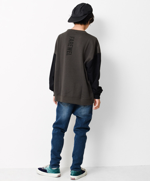 RAT EFFECT（ラットエフェクト）の「【裏起毛】タテロゴプリントトレーナー（スウェット・キッズ・ブラック/ライトブルー/アイボリー/グリーン/チャコールグレー・120/130/140/150/160）」の11枚目の写真