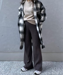 Opinion korean town | リブニットワイドパンツ(その他パンツ)