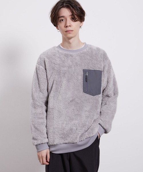 JUNRED（ジュンレッド）の「ナイロンポケットボアプルオーバー（その他トップス・メンズ・ホワイト/グレー/ブルー/ベージュ系その他・LL/M/L）」の3枚目の写真