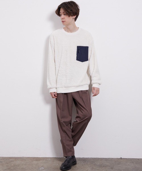 JUNRED（ジュンレッド）の「ナイロンポケットボアプルオーバー（その他トップス・メンズ・ホワイト/グレー/ブルー/ベージュ系その他・LL/M/L）」の6枚目の写真