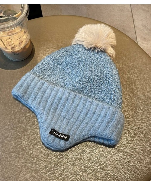 REBALANCE(リバランス)の「イヤーカバー ニット帽(ニットキャップ/ビーニー・レディース・ブラック/ライトブラウン/ブルー/ベージュ・FREE)」の8枚目の写真