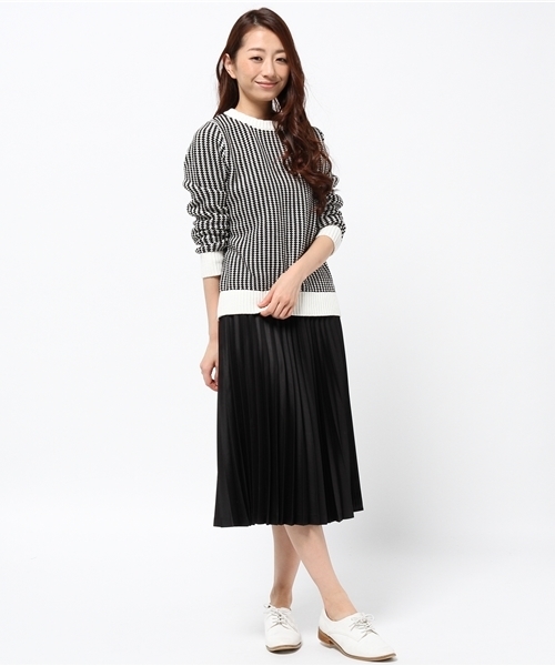 EDIT. FOR LULU（エディットフォールル）の「◆ツートーンカラープルオーバー（ニット/セーター・レディース・ブラック/グリーン・FREE）」の9枚目の写真