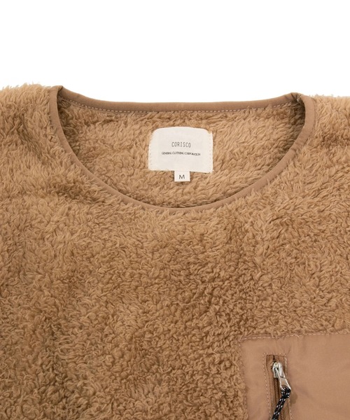 go slow caravan(ゴースローキャラバン)の「CORISCO/コリスコ シェルパフリーストレーナー(スウェット・メンズ・ブラック/ベージュ/アイボリー/グレー・MEDIUM/LARGE/X-LARGE)」の7枚目の写真