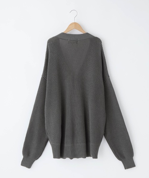 Chaco closet(チャコ クローゼット)の「片畦オーバーサイズポケット付きカーディガン(カーディガン/ボレロ・レディース・ブラック/チャコール/ライトベージュ/グリーン/パープル系・M/L)」の19枚目の写真