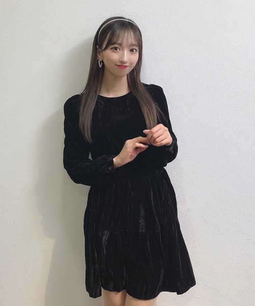 titty＆Co. PETIT（ティティアンドコープティ）の「【titty&Co.PETIT】ベロアミニワンピース（ワンピース・レディース・ブラック/ブラウン・FREE）」の2枚目の写真