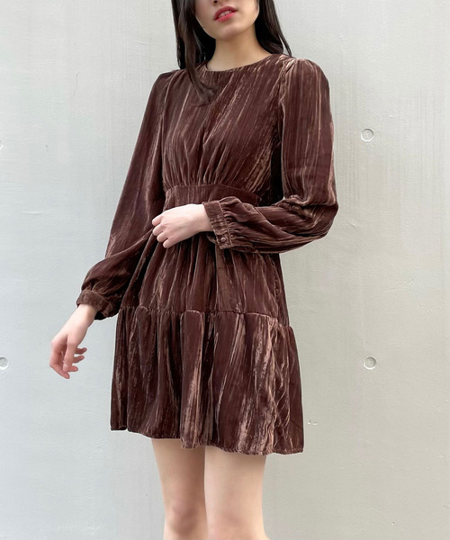 titty＆Co. PETIT（ティティアンドコープティ）の「【titty&Co.PETIT】ベロアミニワンピース（ワンピース・レディース・ブラック/ブラウン・FREE）」の8枚目の写真