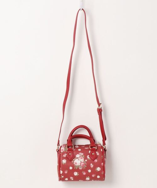 Little sunny bite（リトルサニーバイト）の「little sunny bite と pink house Rose print mini boston（ハンドバッグ・レディース・ブラック/レッド/グリーン・FREE）」の4枚目の写真