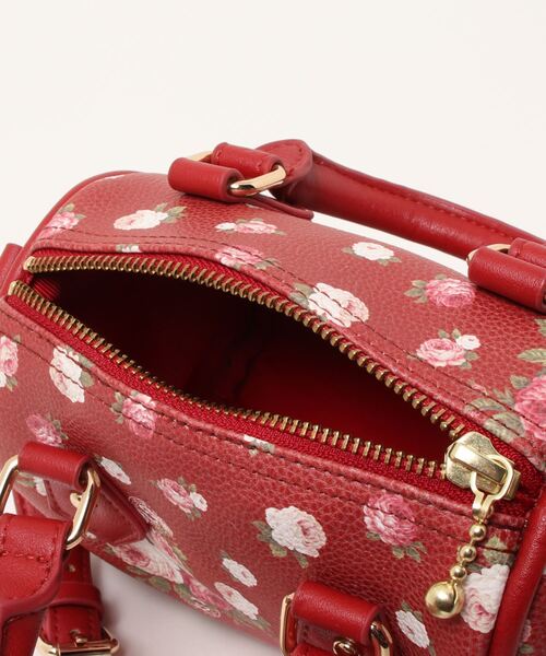 Little sunny bite（リトルサニーバイト）の「little sunny bite と pink house Rose print mini boston（ハンドバッグ・レディース・ブラック/レッド/グリーン・FREE）」の6枚目の写真