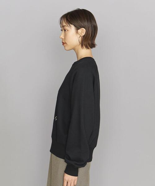 BEAUTY&YOUTH UNITED ARROWS(ビューティーアンドユースユナイテッドアローズ)の「BY コットン裏起毛 クルーネック プルオーバー -ウォッシャブル-(スウェット・レディース・ブラック/オフホワイト・FREE)」の4枚目の写真