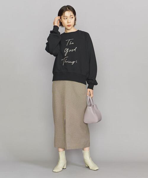 BEAUTY&YOUTH UNITED ARROWS(ビューティーアンドユースユナイテッドアローズ)の「BY コットン裏起毛 クルーネック プルオーバー -ウォッシャブル-(スウェット・レディース・ブラック/オフホワイト・FREE)」の7枚目の写真