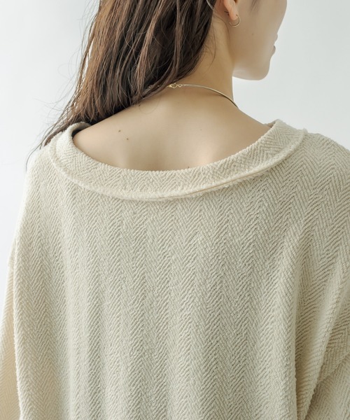 mystic(ミスティック)の「ジャガードヘンリープルオーバー(Tシャツ/カットソー・レディース・ブラック/アイボリー・FREE)」の20枚目の写真