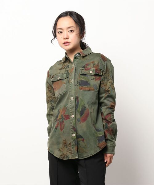 Desigual（デシグアル）の「花柄 シャツ（シャツ/ブラウス・レディース・グリーン/ブラウン・L/M/S/XL/XS）」の5枚目の写真