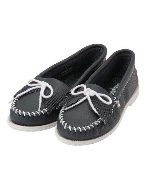 Minnetonka（ミネトンカ）の「[ミネトンカ]MINNETONKA スムースモカシンシューズ（モカシン/デッキシューズ・レディース・ホワイト/ネイビー・5/7/8/6）」の12枚目の写真