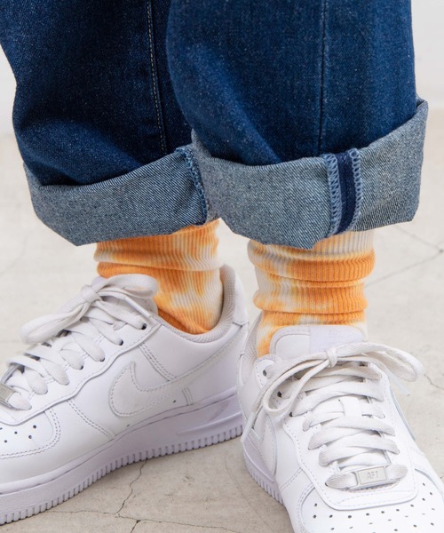 WEGO（ウィゴー）の「WEGO/タイダイリブソックス（ソックス/靴下・レディース・ブラック/パープル/サックスブルー/オレンジ/ピンク/ライム/イエロー/グリーン/ブルー・23-25cm）」の9枚目の写真