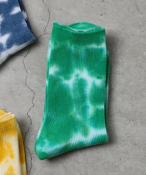 WEGO（ウィゴー）の「WEGO/タイダイリブソックス（ソックス/靴下・レディース・ブラック/パープル/サックスブルー/オレンジ/ピンク/ライム/イエロー/グリーン/ブルー・23-25cm）」の4枚目の写真