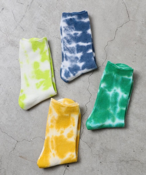 WEGO（ウィゴー）の「WEGO/タイダイリブソックス（ソックス/靴下・レディース・ブラック/パープル/サックスブルー/オレンジ/ピンク/ライム/イエロー/グリーン/ブルー・23-25cm）」の10枚目の写真