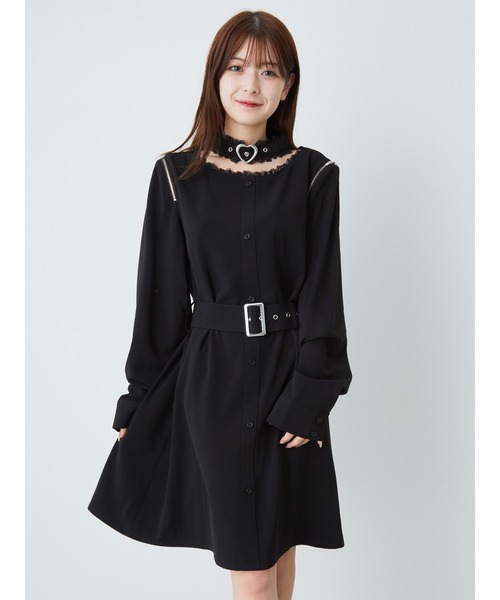 最新デザインの Ank Rouge（アンクルージュ）の「ハートバックルシャツ ワンピース