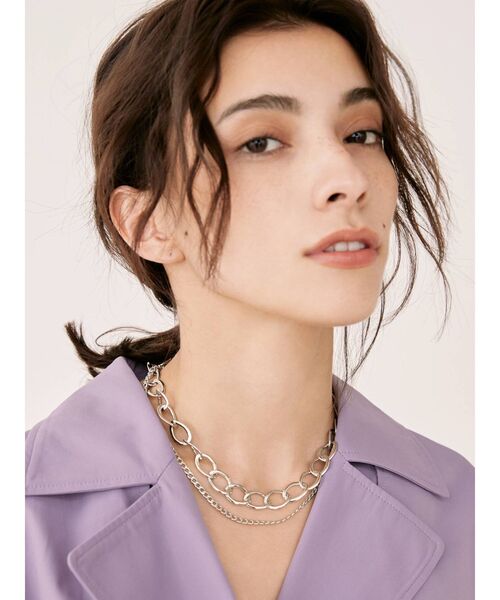 EVRIS（エヴリス）の「BIG CHAIN DOUBLE ネックレス（ネックレス・レディース・シルバー/ゴールド・FREE）」の2枚目の写真