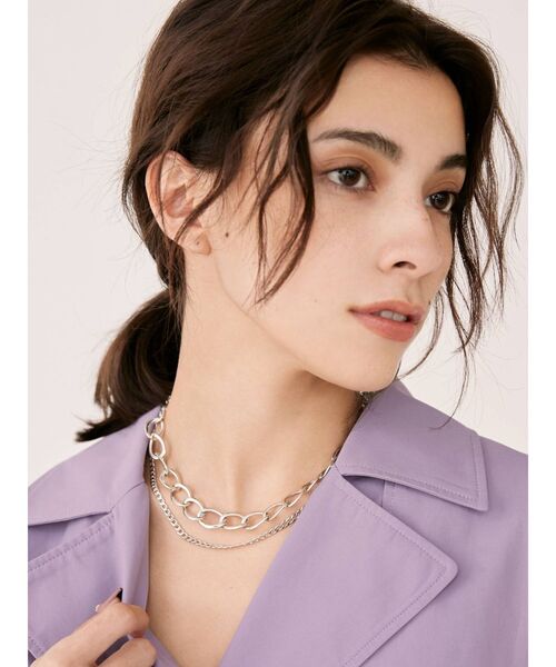 EVRIS（エヴリス）の「BIG CHAIN DOUBLE ネックレス（ネックレス・レディース・シルバー/ゴールド・FREE）」の4枚目の写真
