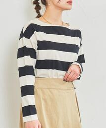 coen | 【WEB限定復刻】ワイドボーダーボートネックカットソー(Tシャツ/カットソー)